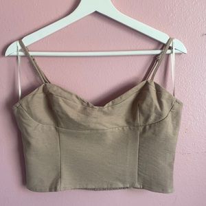 Tan Strap Crop Top
